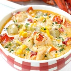 Lobster and Corn Chowder in a bowl