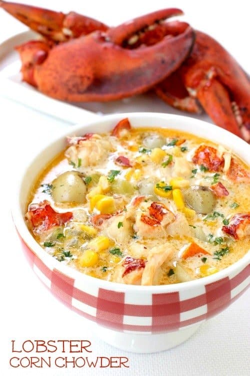 Lobster Corn Chowder in bowl