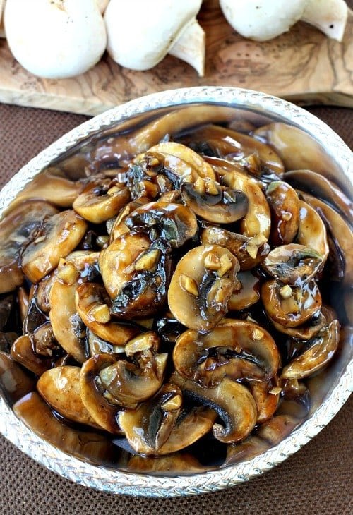 Mushrooms with Oyster Sauce is an easy side dish or topping for steak or chicken! Just a few ingredients and 10 minutes to make! Mushrooms with Oyster Sauce in dish