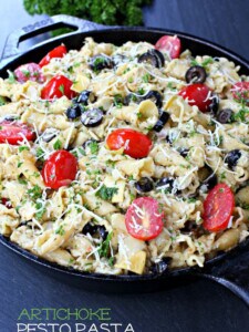 pasta with artichoke pesto