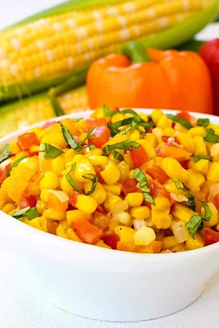 sweet corn succotash is a vegetable side dish recipe