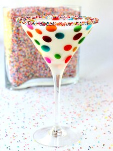 birthday cake martini in glass