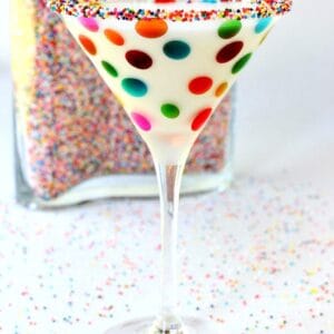 birthday cake martini in glass