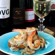 Shrimp Toast with Creamy Wine Sauce-image
