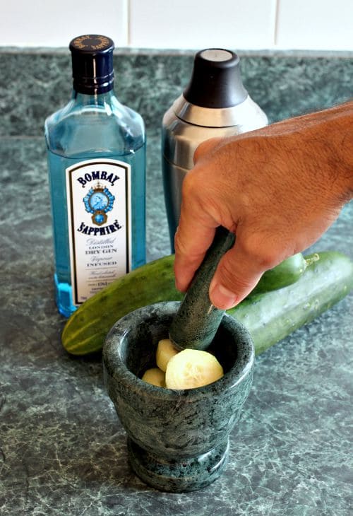 Cucumber Gin Martini process