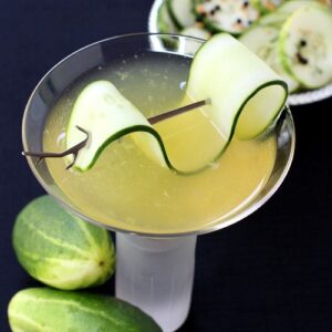 Cucumber Gin Martini with garnish