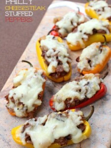 mini stuffed peppers on a board