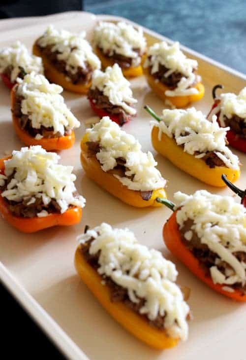 mini stuffed peppers with cheese