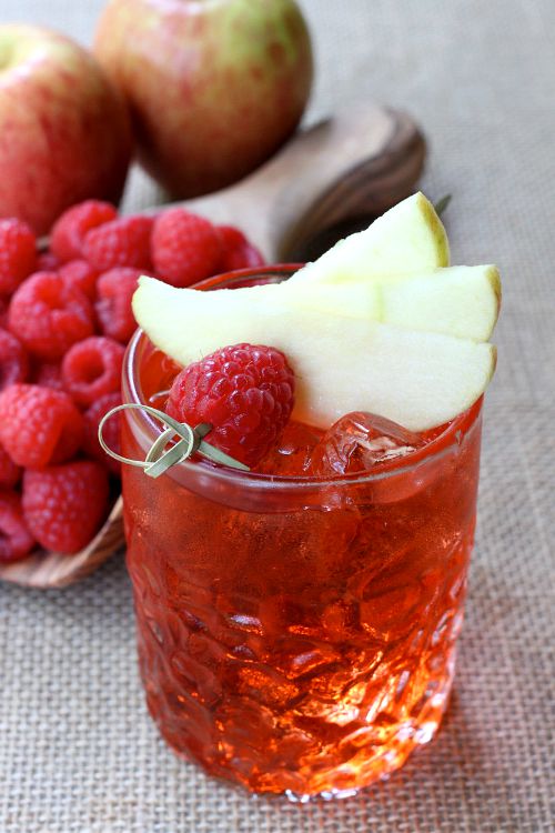  Raspberry Cider Whiskey is a cold cider cocktail with whiskey and raspberries