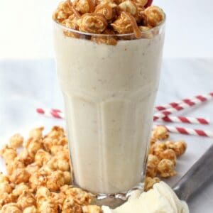 milkshake with bourbon and caramel corn