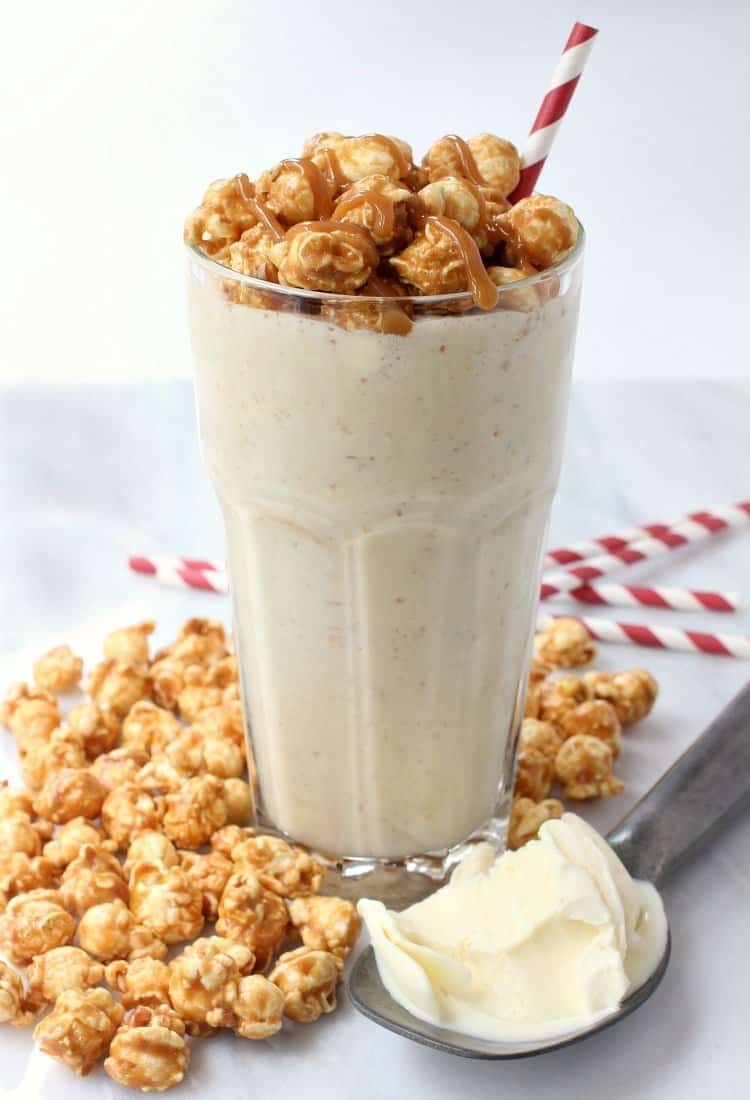 Bourbon Caramel Corn Milkshake featured