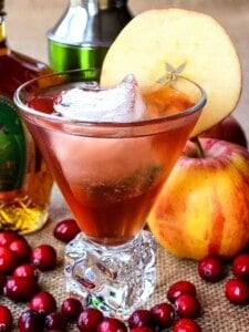 Crown Royal Apple cocktail in a glass with an apple slice