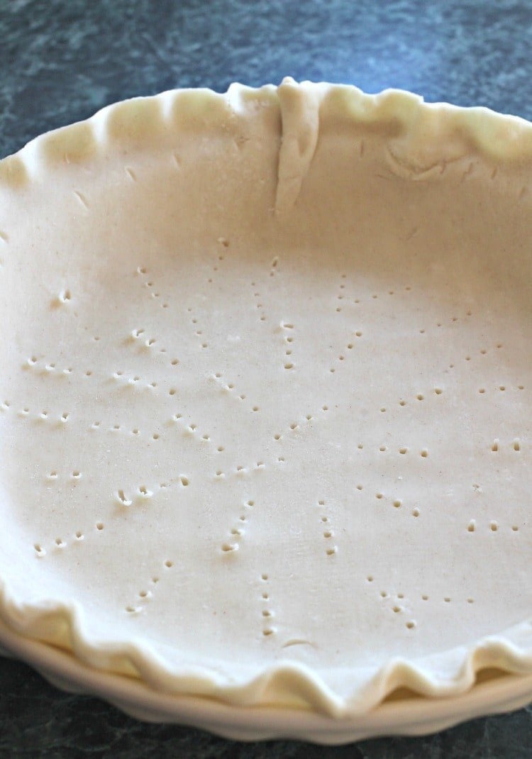 An uncooked pie crust or taco pie recipe