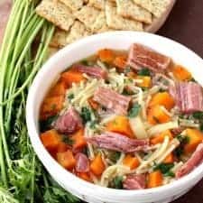 Slow Cooker Ham and Noodle Soup-image