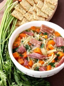 Slow Cooker Ham and Noodle Soup is such a comforting meal!