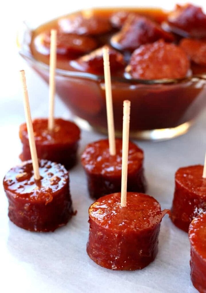 Crock Pot Sriracha Honey Kielbasa is an easy appetizer recipe for parties