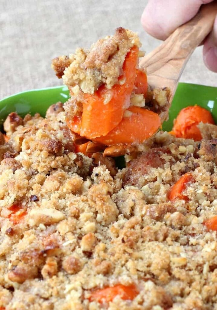 Buttered Carrots with Streusel Topping is a side dish recipe for the holidays