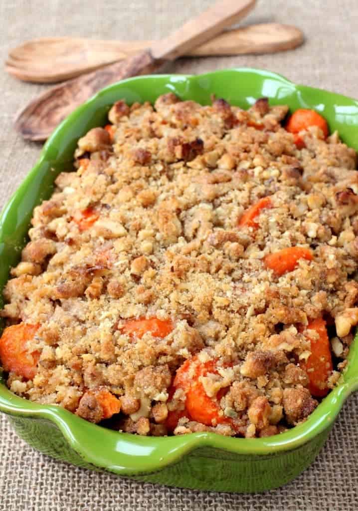Buttered Carrots with Streusel Topping is a side dish recipe for the holidays