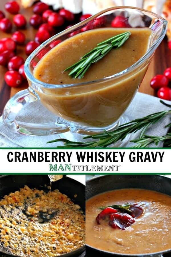 cranberry whiskey gravy collage for pinterest