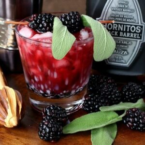blackberry tequila smash cocktail