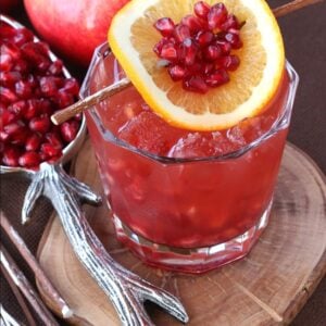Pomegranate old fashioned with garnish