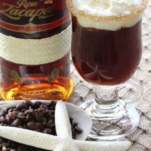 rum coffee topped with whipped cream