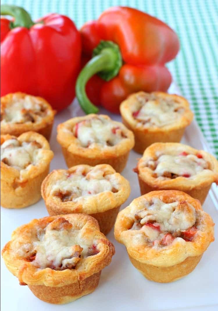 Sausage and Pepper Crescent Cups are an easy appetizer recipe