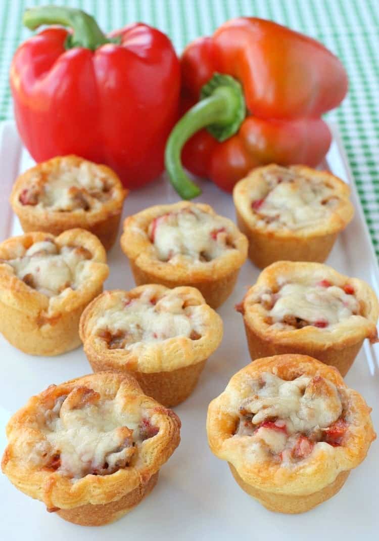 Sausage and Pepper Crescent Cups are easy appetizers or a fun dinner recipe