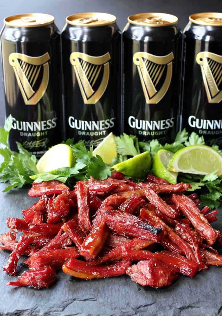 Guinness Glazed Corned Beef is on our menu for St. Patrick's Day! Tender, shredded corned beef tossed with a delicious Guinness Beer Glaze! irish-carnitas-feature