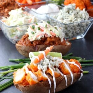 potato skin bar with toppings