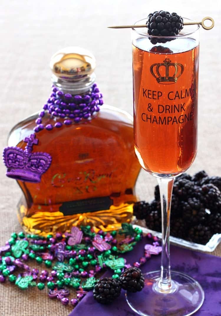 A twist on a classic cocktail! These Whiskey Kir Royal drinks are sure to keep the party going. So fun for Mardis Gras or for any celebration! Whisky Kir Royal Drink Recipe