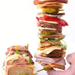 club sandwich kabobs held up straight