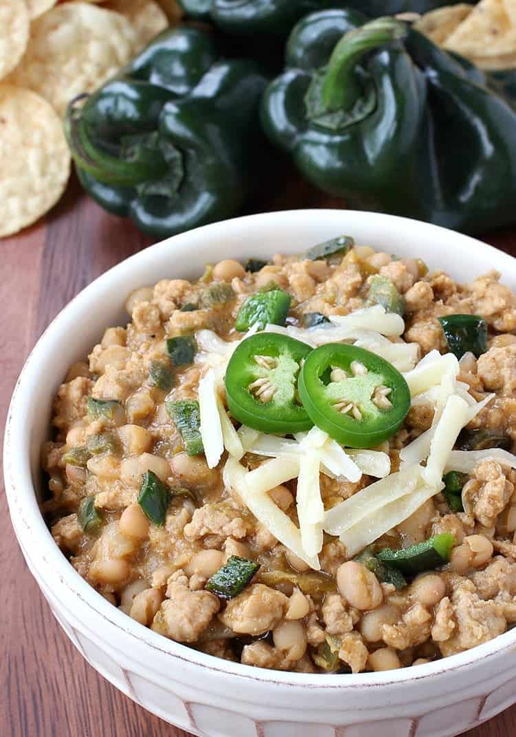 Thai Chicken Chili is a twist on our favorite peanut chicken recipe. A ground chicken chili with Thai inspired flavors and a mild heat! thai-chicken-chili-top