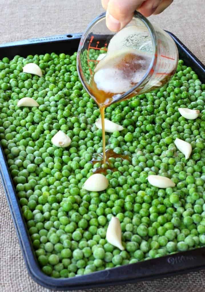 Brown Butter and Garlic Roasted Peas Easy Roasted Peas Side Dish