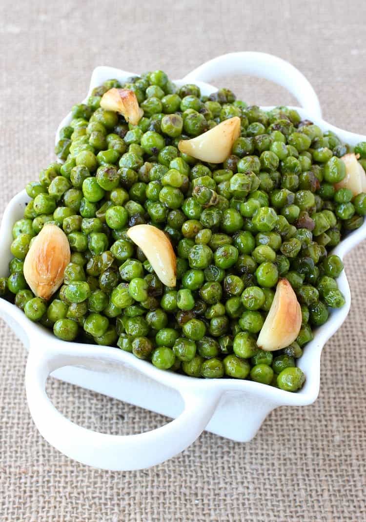 Brown Butter and Garlic Roasted Peas Easy Roasted Peas Side Dish