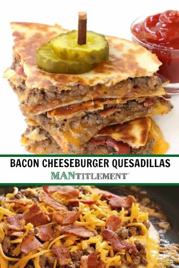 Bacon Cheeseburger Quesadillas are a fun, easy dinner recipe