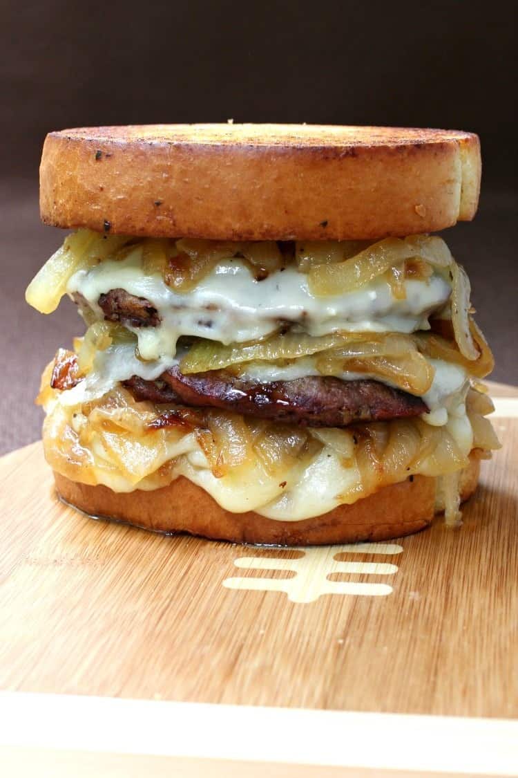 French Onion Cheeseburger on board