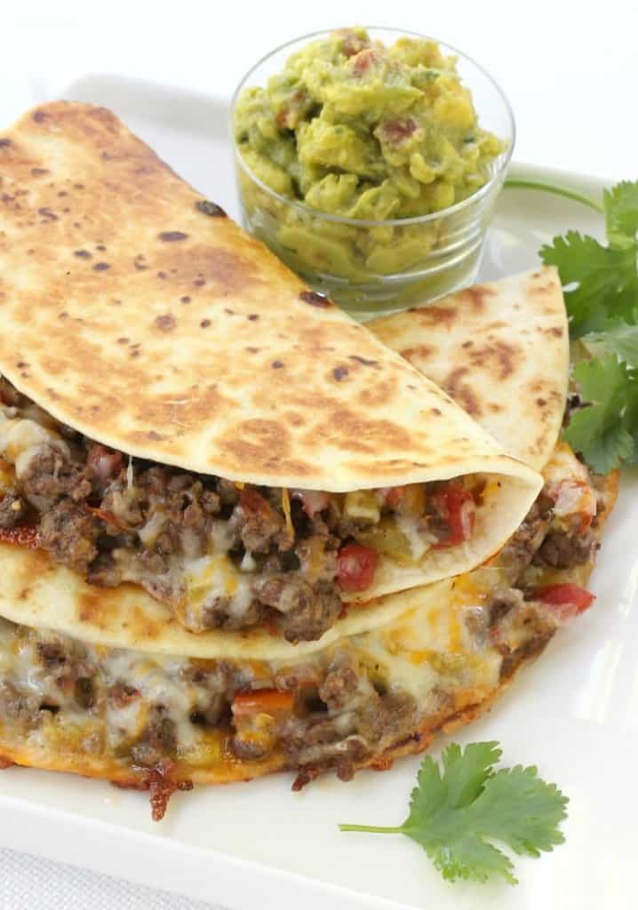 Pan Fried Beef tacos with guacamole