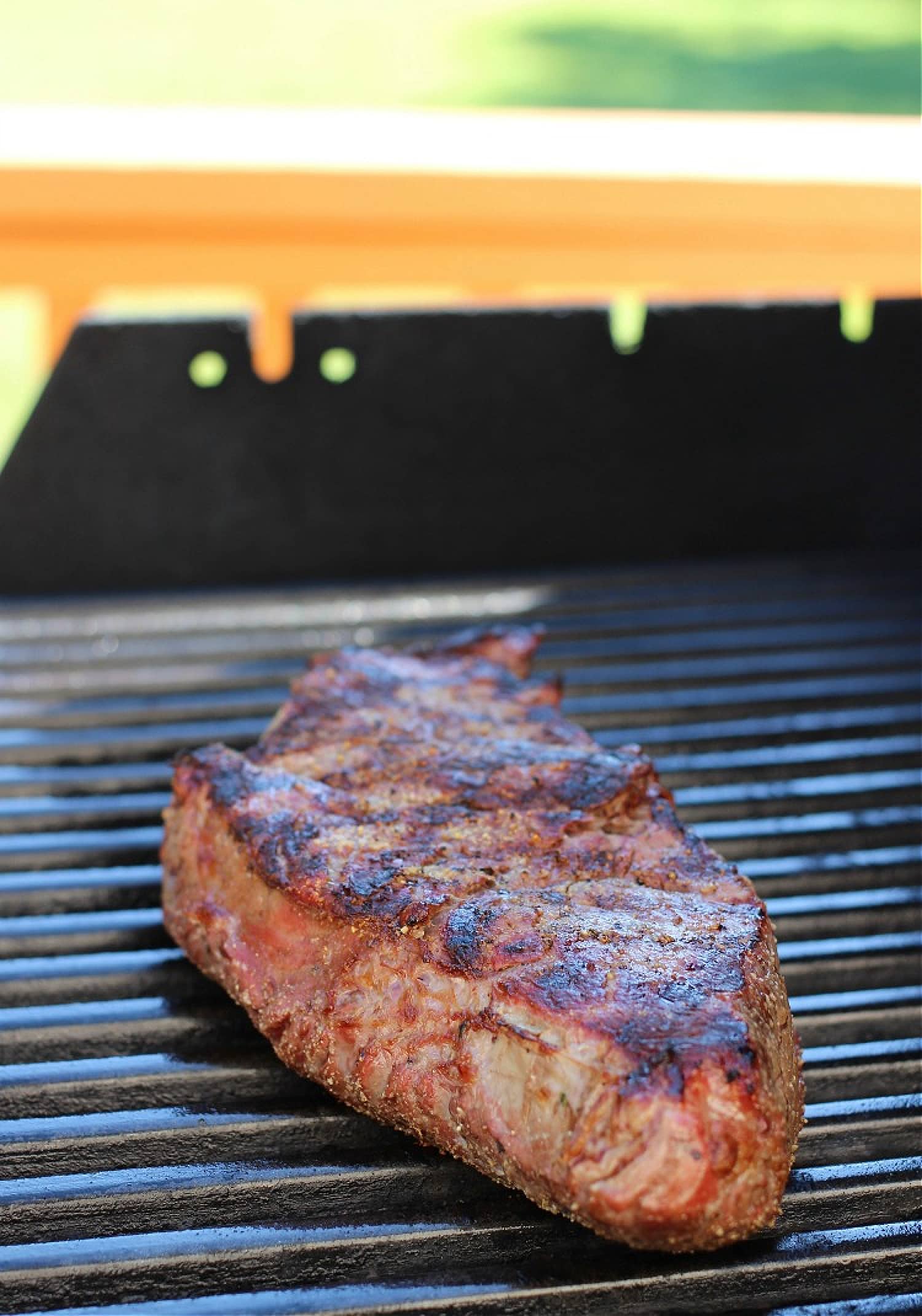 steak on grill