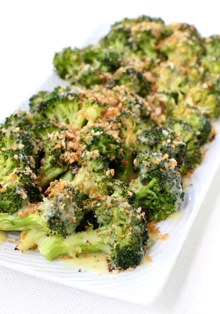 Roasted Broccoli with Breadcrumbs and Hollandaise Sauce