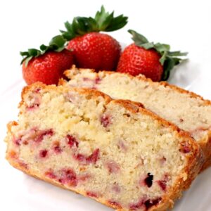 Strawberry Rum Pound Cake recipe sliced