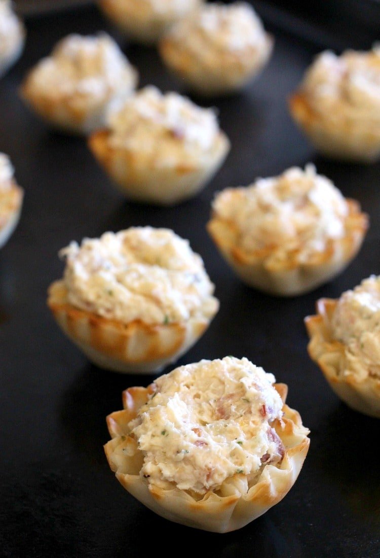 Easy Clams Casino Tarts only need 15 minutes in the oven!