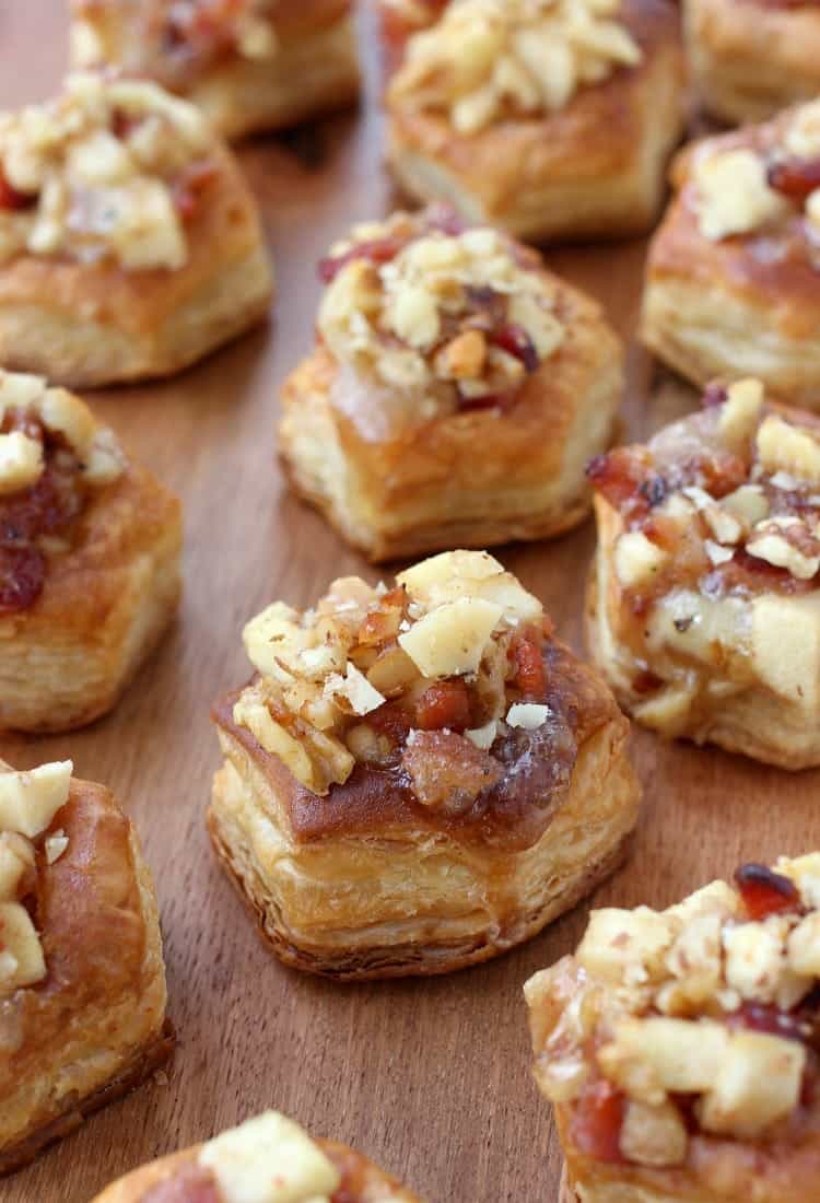 Apple Bacon and Brie Phyllo Cups are an easy, delicious appetizer for the Holidays!