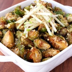 Fried Whiskey Glazed Brussels Sprouts are crispy, and coated with my famous whiskey glaze!