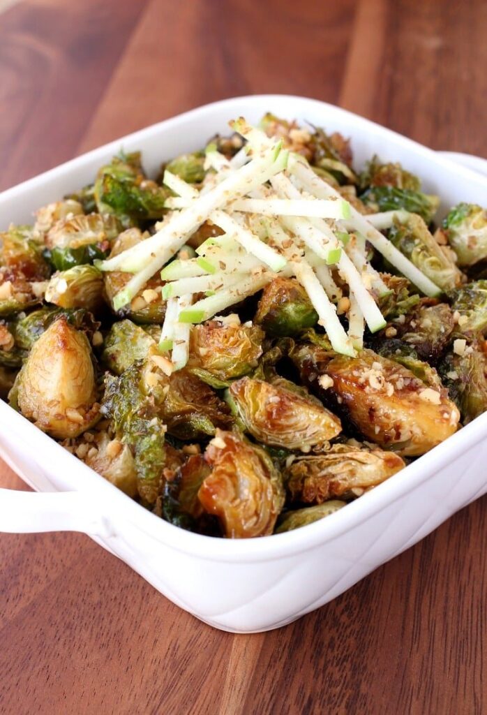 Fried Whiskey Glazed Brussels Sprouts are crispy, and coated with my famous whiskey glaze!