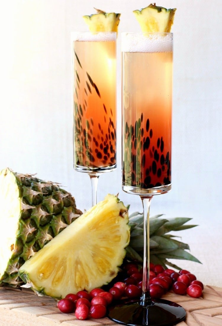 Easy Tropical Island Champagne Cocktail  