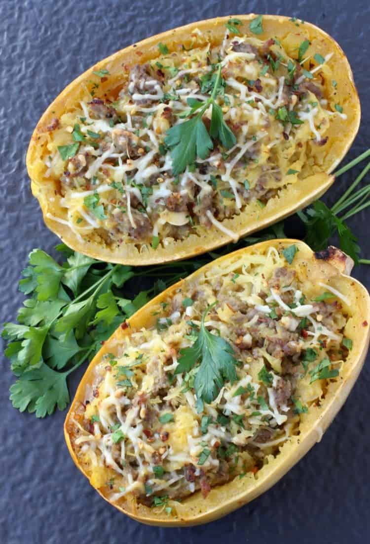 Sausage Spaghetti Squash with Apple Cider Glaze