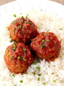 Slow Cooker Cabbage Roll Meatballs are like a cabbage roll in one bite!