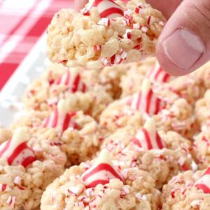 Rice Krispie Peppermint Blossoms might become your new favorite Christmas cookie!