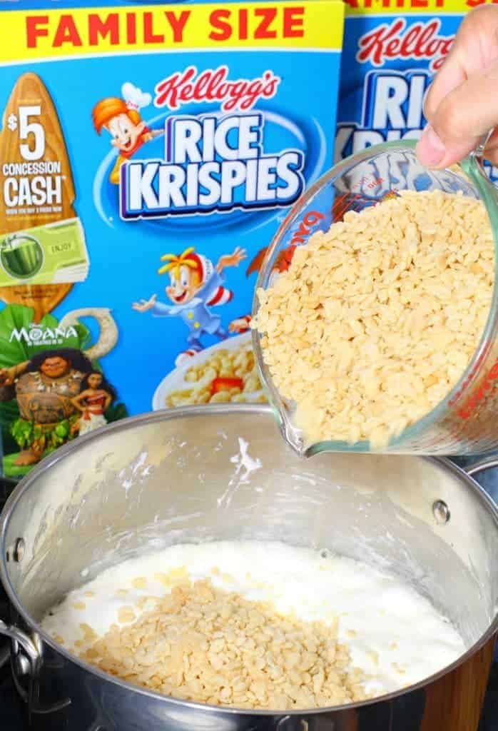 Rice Krispies Peppermint Blossoms process